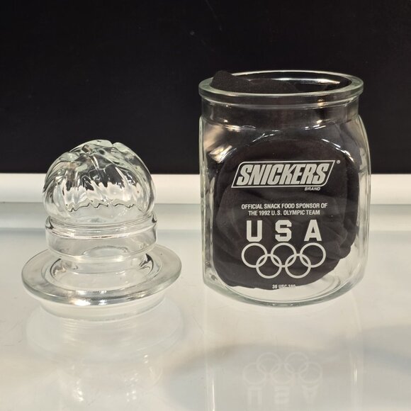SNICKERS '92 Barcelona Albertville Winter Summer Olympic Games Glass Jar & Lid - Picture 3 of 6